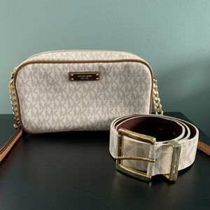 SOLD Michael Kors crossbody and s belt set